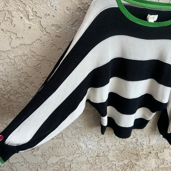 Anthropologie Maeve Slouchy Striped Boatneck Sweater Size Small - Picture 6 of 8